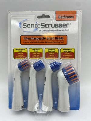 Sonic Scrubber Replacement Interchangeable Brush Heads Bathroom Cleaning Tool