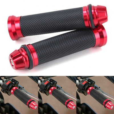 Universal 7/8" (22mm) Motorcycle Grips For Honda CBR 600RR, 900RR, 1000RR - Non-Slip Aluminum/Rubber