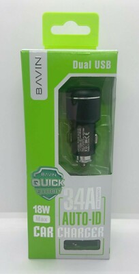 Bavin Dual USB Auto-ID Charger W/iPhone Charger FREE SHIPPING c