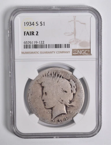 FAIR 2 1934-S Peace Silver Dollar NGC Low Ball Lowball Pocket Piece *4671