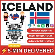 [eSIM] Iceland eSIM e-SIM card Travel Sim card Tarjeta eSIM Dato Data only 🛜A+