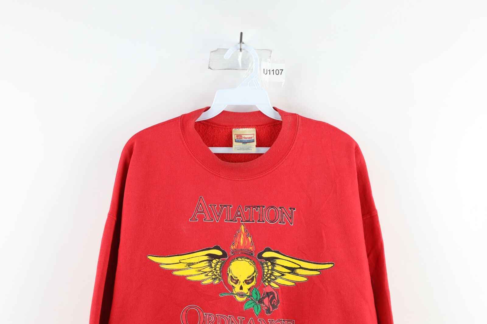 Vtg 90s Mens Large Distressed Spell Out Aviation … - image 2