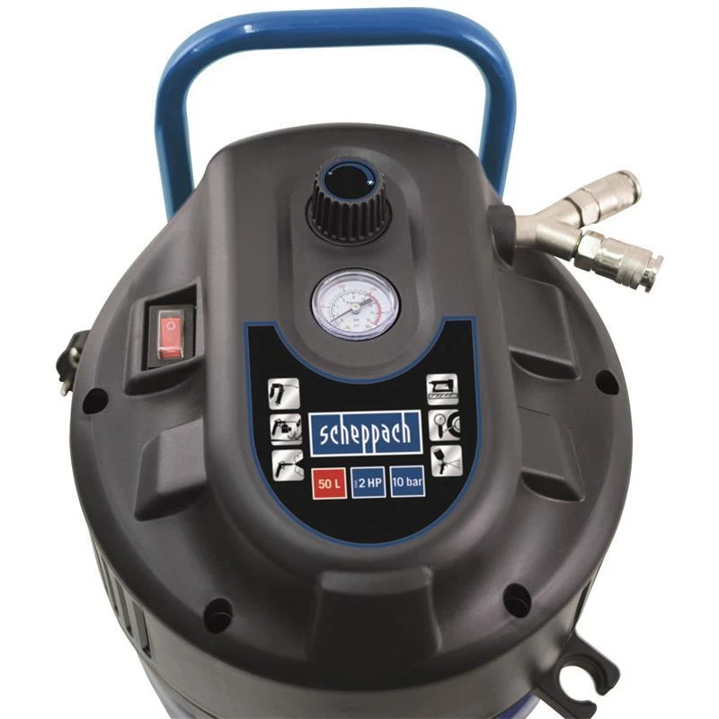 Scheppach Druckluft Kompressor 50L Luftkompressor 10bar 2PS stehend HC51V - Bild 2 von 4