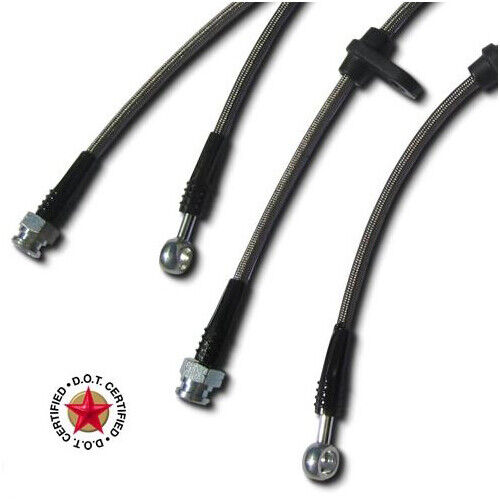 For 98-02 Honda Accord Drum FRONT + REAR Stainless Steel Brake Lines Techna-Fit - Picture 1 of 4