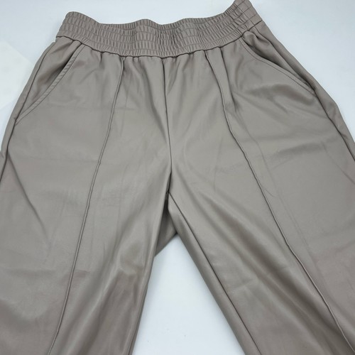 Maison d' Amelie Paris Beige Faux Leather Pants size 6 - Picture 6 of 11