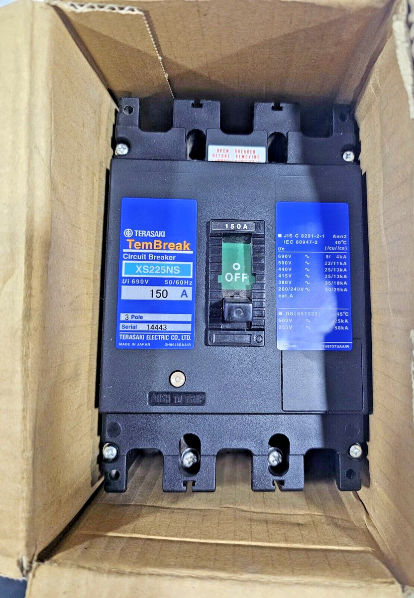 TERASAKI TEMBREAK CIRCUIT BREAKER XS225NS 175A 690VAC 3POLE 25KA