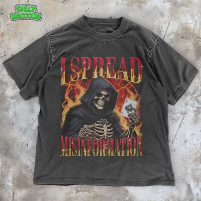 Edgy Grim Reaper Tee | I Spread Misinformation | Dark Humor Gothic Tshirt