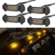 4x Amber LED Lamp Front Grill Light Kit For Toyota Tacoma 16-21 Pro Raptor Style