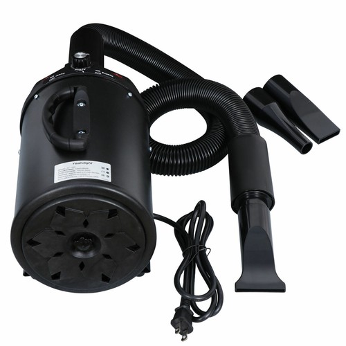 Portable Pet Dog Hair Dryer Grooming Adjustable Temperature W/3 Nozzle Black - Picture 5 of 12