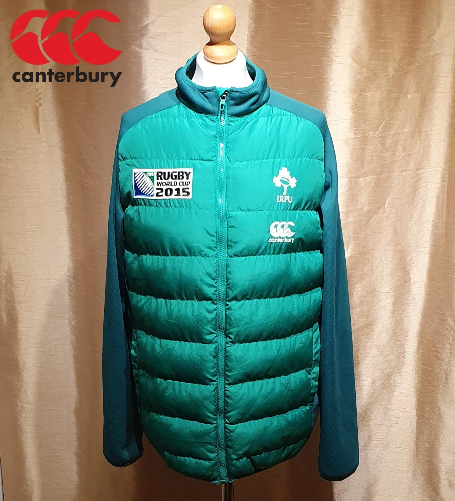 Canterbury IRFU Ireland Rugby World Cup 2015 Puffer Jacket Mens Sz M Rob Kearney