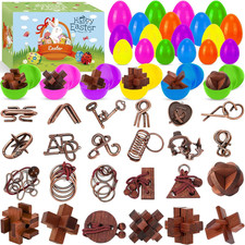 24 Pack Prefilled Easter Eggs with Brain Teaser Puzzle Toys, Easter Basket Stuff