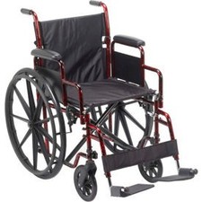 Rebel Wheelchair with Removable Desk Arms Swing-away Footrests 18"" Seat Red