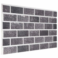 Wall Panels 10 pcs Black and Grey 100 x 50 cm EPS Foam vidaXL