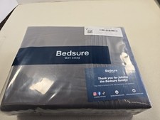 BEDSURE GET COZY 4 Piece SET Queen 2 Pillow Cases, Fitted Sheet Grey 102x90 - B1