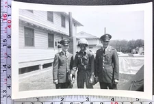 Military Soldiers Dress Uniforms Camo Field Gear Old BW Photo Snapshot