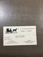 Vintage C&D Collectibles Then & Now Business Card St Francisville La B43