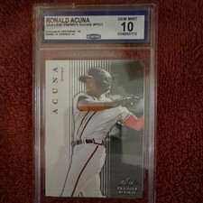 Leaf Premier Rookie Ronald Acuna PR-22 Gem Mint 10 CCG 2018 Baseball Card. rookie card picture