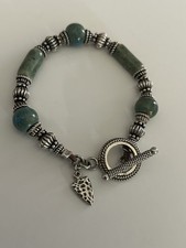 Heavy Bali sterling silver & Pottery beads st...