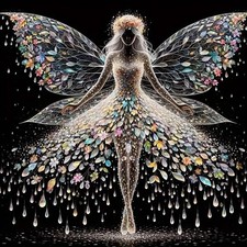 ZHUDENGXJL 5D Diamond Painting Kits for Adults,Colourful Angel Wings Fairy Di...