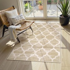Moroccan Washable Rugs 3x5 - Non-Slip Entryway Rug Boho Soft Bedroom Rugs Aes...