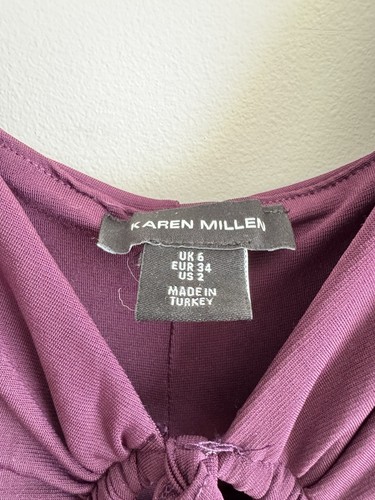 £179 Auth Karen Millen Plum Purple Cut-Out Maxi Dress, Summer Beach Dress, UK 6 - Picture 16 of 19