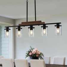 5-Light Dining Room Light Fixture Over Table, Farmhouse Kitchen Island Lighting,