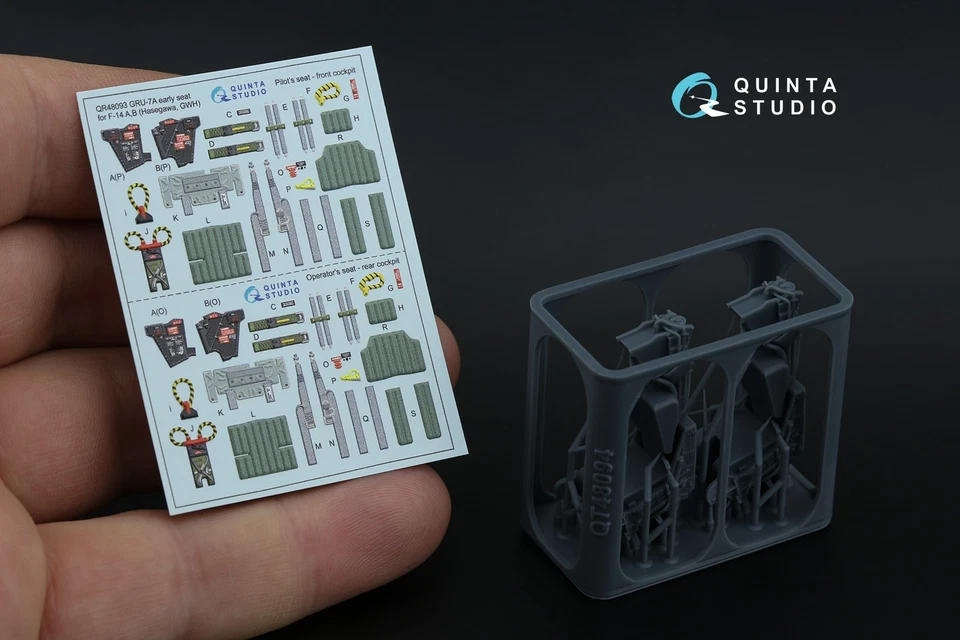 Quinta Studio 1/48 GRU-7A early, 2 sedili ejection per F-14 A (Hasegawa, GWH) - Immagine 2 di 4