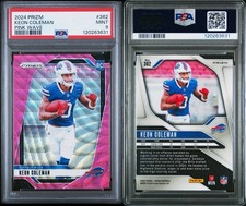 2024 Panini Prizm - Rookies Keon Coleman #362 Pink Wave Prizm (RC) PSA 9 MINT