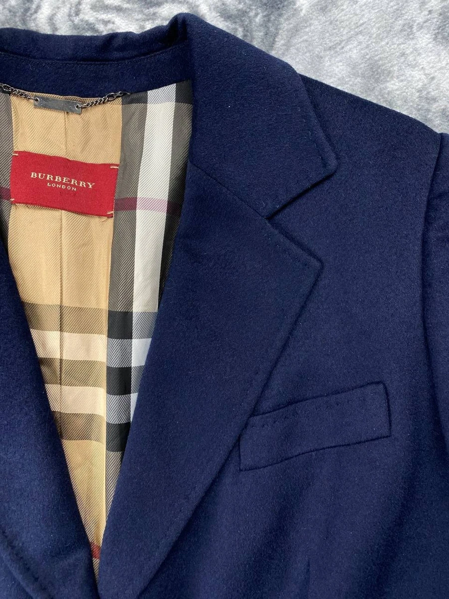 Traje clásico Burberry de lana a cuadros Nova para mujer talla 50 azul