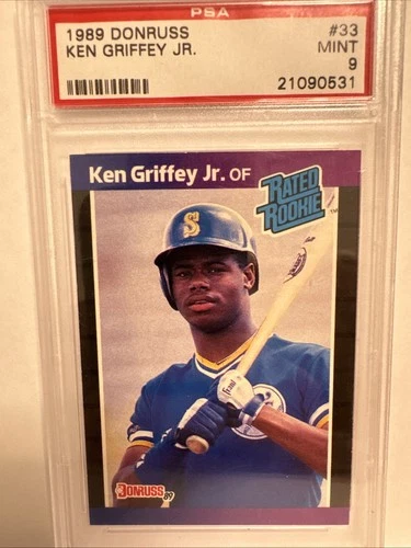 PSA 8 1989 DONRUSS #33 KEN GRIFFEY JR ROOKIE RC CARD