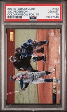 2021 TOPPS STADIUM CLUB GOLD RAINBOW FOIL 1/1 #183 JOC PEDERSON 1/1 PSA 10