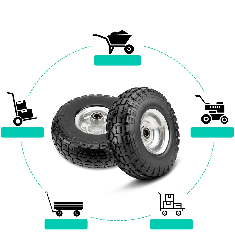 Vollgummi Reifen Ø 260 mm 4.10/3.50-4 Bollerwagen Reifen Ersatz Sackkarrenrad - Bild 4 von 4