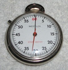 Vintage Westclox Stop Watch Pocket Watch Silver Tone Manual Wind Tested Works