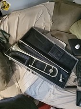 Vintage 1950-55 Blessing USA Trombone, Mouthpiece, Case, As Is