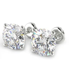 2.04 Ct Round Cut VS1/D Diamond Stud Earrings 14K White Gold