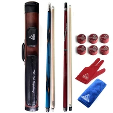 CUESOUL 11.5mm Jump/Break Cue,2 Pool Cues with 2x2 Brown Cue Case