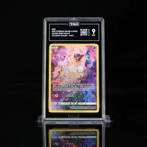 Pokemon 2023 Crown Zenith MEW #GG10 Galarian Gallery Holo - TAG 9 Mint
