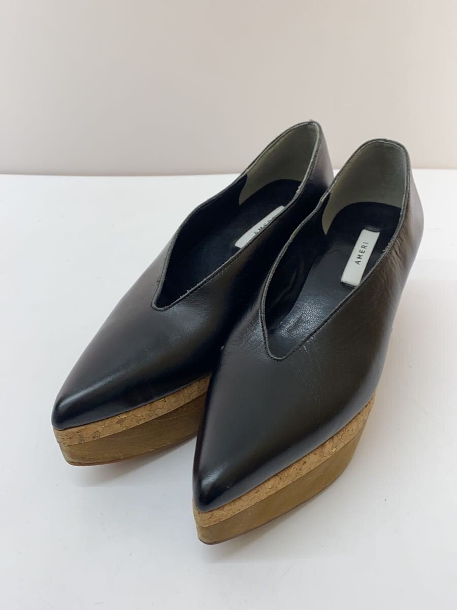 Ameri Wood Platform Pumps Blk KMA78 - image 2