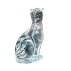Vintage Waterford Crystal Glass Figurine Cat Seated Looking Up 2.75" Tall