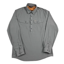 Orvis Hunting Shirt Mens Grey 1/2 Button Down w/ Pockets Sz Medium