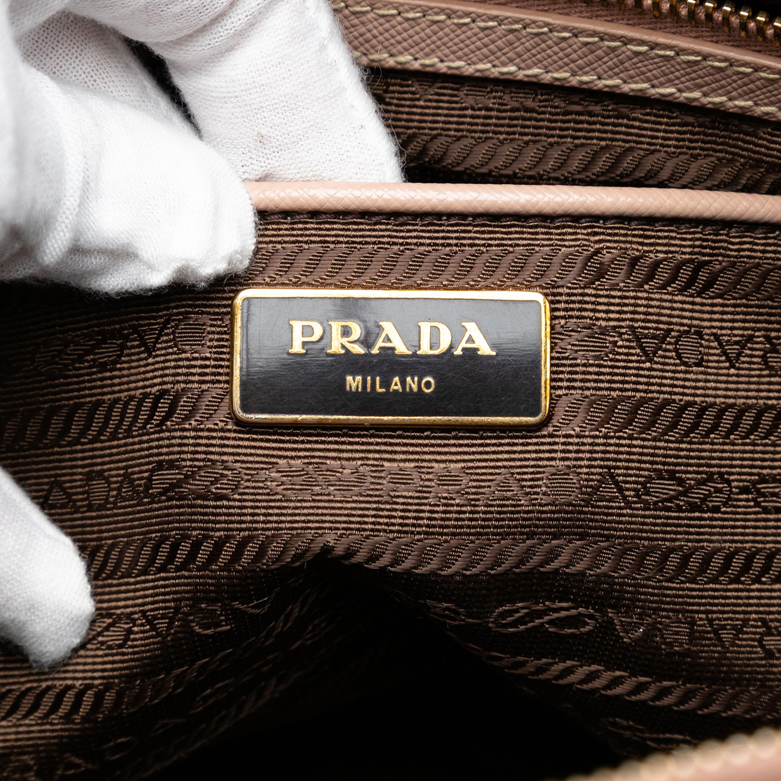 Authenticated Prada Large Saffiano Lux Galleria Double Zip Nude Leather Satchel thumbnail 5