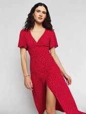Reformation Breanna Dress – Size 4 – Red Polka Dot - Color Ditty