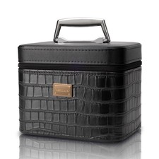 Black Makeup Storage Box, Train Case, Professional, Organizer, Women, Adults
