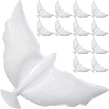 12-Pack Dove Balloons Memorial Release in Sky, Biodegradable White Angel Lantern