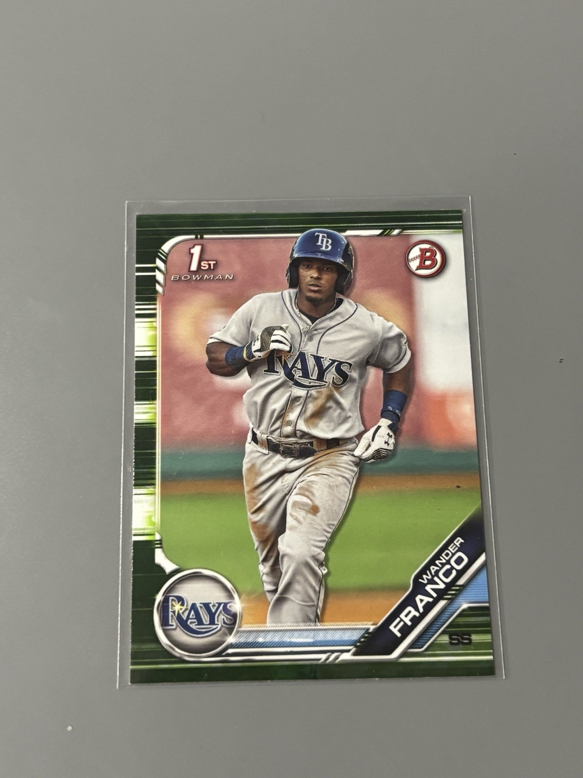 Wander Franco 2019 Bowman Paper Green Camo #100 Rays 1st Bowman Rookie SP