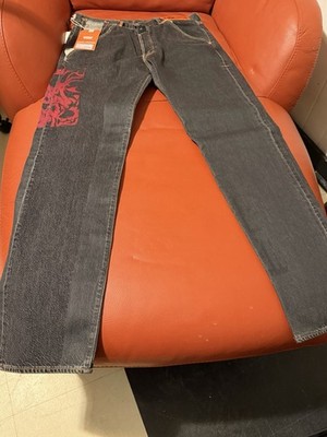 Heron Preston x Levi's Men's Big E Deconstructed Jeans Size 34x32