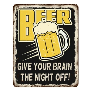 Man Cave Beer Pint Bar Clock Served Daily Save Water Retro Self Adhesive Sticker