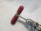 Vintage Farmhouse Kitchen Utensil Red Wood Handle High Speed Egg Beater Mixer — photo 3
