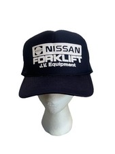 Vintage Nissan Forklift Trucker Hat - J.V. Equipment - Otto Snapback Navy Blue
