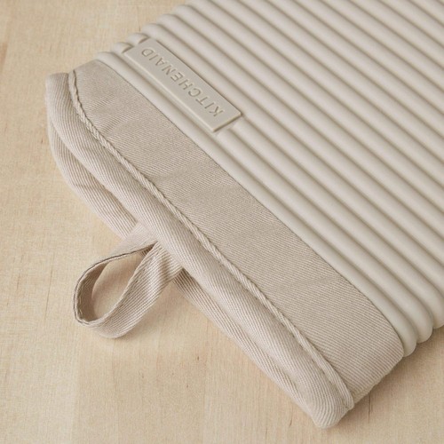 KitchenAid Gerippt Weich Silikon Ofenhandschuh Set, 7,5"x13", Milchshake Hellbraun - Bild 2 von 3